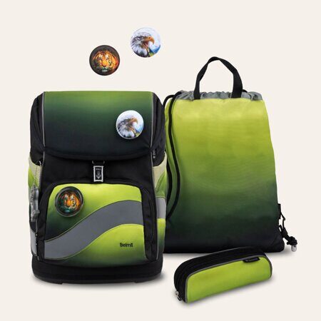 Набор BELMIL Premium: Рюкзак школьный Smarty Plus, BP-SMT-405-51-10-SET, Deep Green, (комплект 3 предмета)